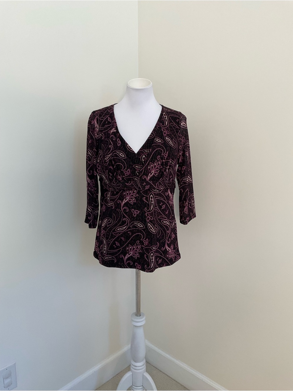 INC International Concepts Black And Magenta Tunic Top
